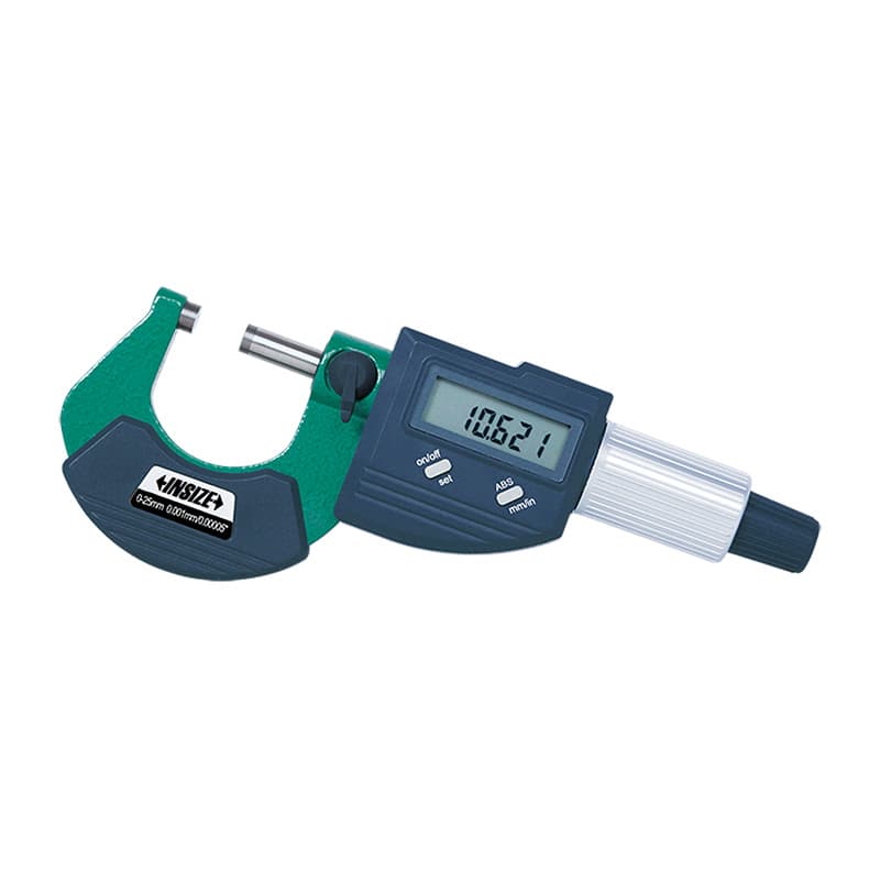 میکرومتر دیجیتال خارج‌سنج اینسایز 3109-25A بدون خروجی داده؛ بازه 0 تا 25 میلی‌متر