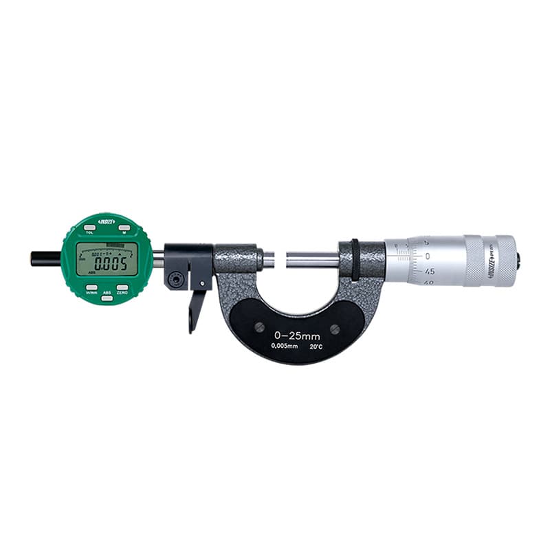 میکرومتر اینسایز 3346-25 با اندیکاتور دیجیتال اختیاریِ نصب‌شده در تصویر؛ نشانگر همراه کالا نیست