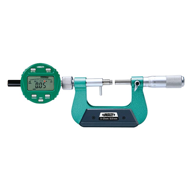 میکرومتر اینسایز 3331-25A همراه با اندیکاتور دیجیتالِ اختیاریِ نصب‌شده در تصویر؛ نشانگر جزو کالا نیست