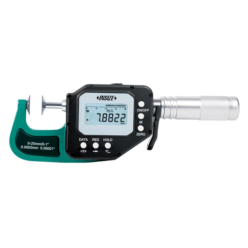 میکرومتر دیسکی دیجیتال چرخ‌دنده اینسایز مدل 3353 با دوک غیرچرخان و نمایشگر دیجیتال